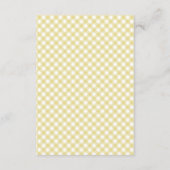 Invitation Baby shower bingo game cute yellow gingham card (Dos)