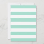 Invitation Baby shower Bingo Jeu Mint Green Stripes Floral (Dos)