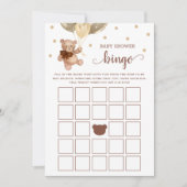 Invitation Baby shower Bingo Jeu Teddy Bear Card (Devant)