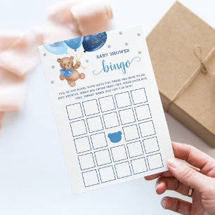 Invitation Baby shower Bingo Jeu Teddy Bear Card