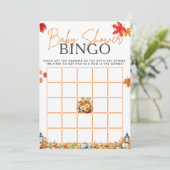 Invitation Baby shower BINGO Jeu Un Petit Floral Citrouille (Debout devant)