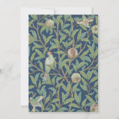 Invitation Baby shower Birds grenade vert Feuilles Morris (Dos)