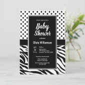 Invitation Baby shower Black and White Party (Debout devant)