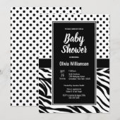 Invitation Baby shower Black and White Party (Devant / Derrière)