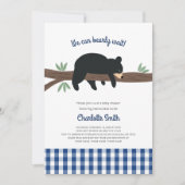 Invitation Baby shower Black Bear Cub (Devant)