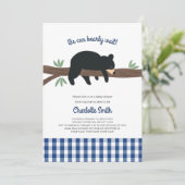Invitation Baby shower Black Bear Cub (Debout devant)