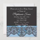 Invitation Baby shower Black Lace Boy (Dos)