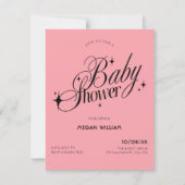 Invitation Baby shower Black Pink (Devant)