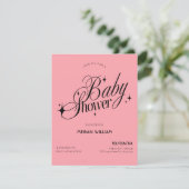 Invitation Baby shower Black Pink (Debout devant)