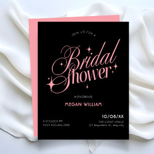 Invitation Baby shower Black Pink