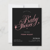 Invitation Baby shower Black Pink (Devant)