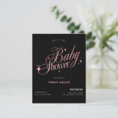 Invitation Baby shower Black Pink (Debout devant)