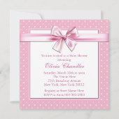 Invitation Baby Shower Black Pink à pois (Dos)