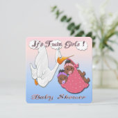 Invitation Baby shower Black Twin Girls (Debout devant)