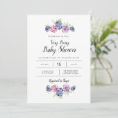 Invitation Baby shower Blackberry | Baies d'aquarelle (Debout devant)