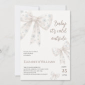 Invitation Baby shower blanc à fond (Devant)