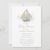 Invitation Baby shower blanc aventure nautique (Devant)
