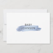 Invitation Baby shower blanc bleu personnalisé de GARÇON (Dos)