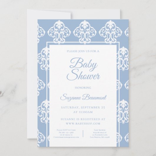 Invitation Baby shower blanc Boho Dusty moderne (Devant)