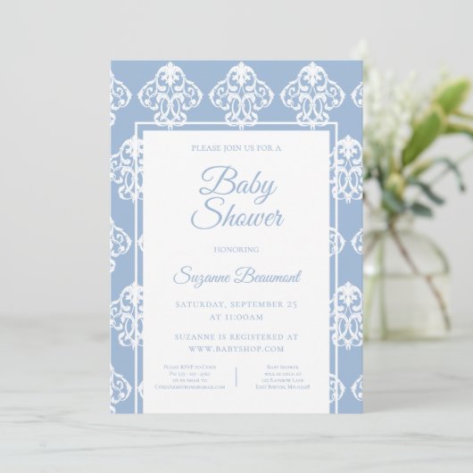 Invitation Baby shower blanc Boho Dusty moderne (Debout devant)