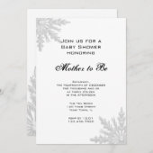 Invitation Baby shower blanc de flocon de neige (Devant / Derrière)