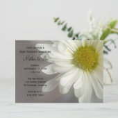 Invitation Baby shower blanc doux (Debout devant)