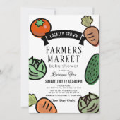 Invitation Baby shower blanc du marché agricole (Devant)