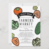 Invitation Baby shower blanc du marché agricole par courrier (Devant)