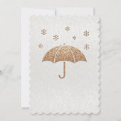 Invitation Baby shower blanc et or hiver brillant (Dos)