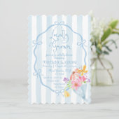 Invitation Baby shower blanc et rose cultivé localement (Debout devant)
