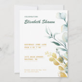 Invitation Baby shower blanc et vert (Dos)