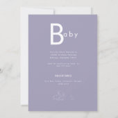 Invitation Baby shower blanc lapin Dusty Blue Boy (Dos)