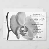 Invitation Baby shower blanc orchidée (Devant)
