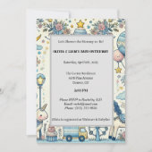 Invitation Baby shower blanc Pastel Blue (Devant)