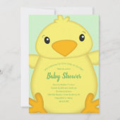 Invitation Baby shower blanc vert (Devant)