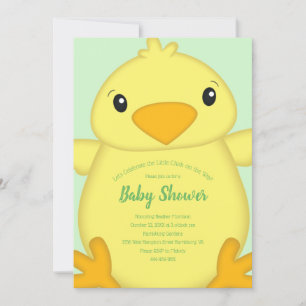 Invitation Baby shower blanc vert