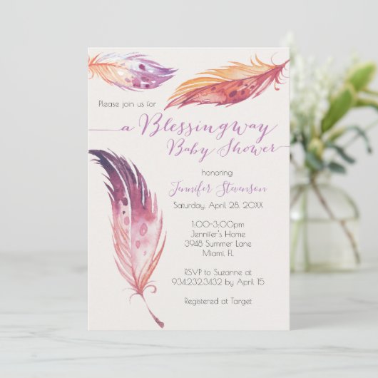 Invitation Baby shower Blessingway (Debout devant)