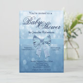 Invitation Baby shower bleu (Debout devant)