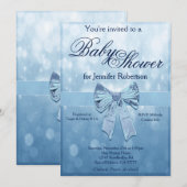 Invitation Baby shower bleu (Devant / Derrière)