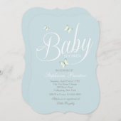 Invitation Baby shower bleu (Devant / Derrière)