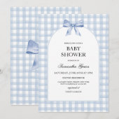 Invitation Baby shower bleu (Devant / Derrière)