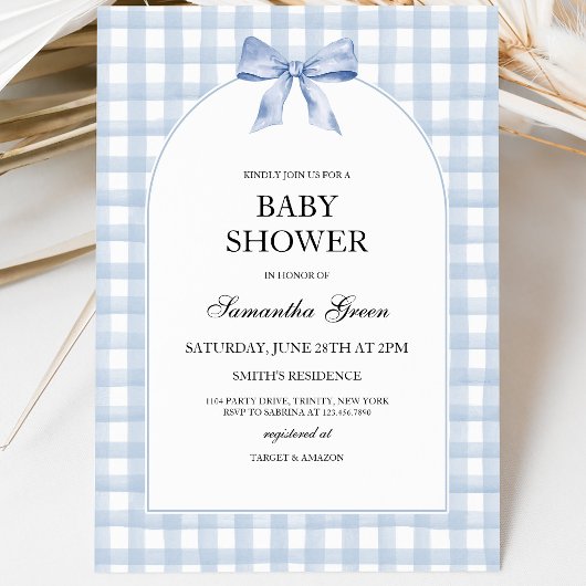 Invitation Baby-Shower Bleu