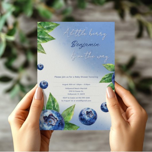 Invitation Baby shower Bleu