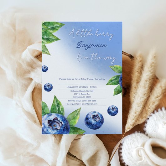 Invitation Baby shower Bleu