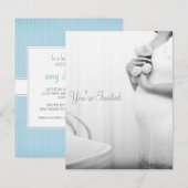 Invitation baby shower (bleu) (Devant / Derrière)