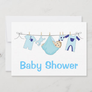 Invitation Baby shower bleu