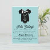 Invitation Baby shower bleu 5 x 7 (Debout devant)