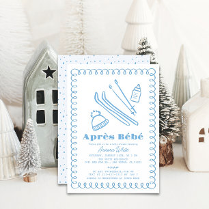 Invitation Baby shower Bleu À Main Après Bébé Boy