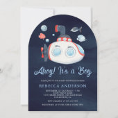 Invitation Baby shower Bleu Arc de marine marine marine (Devant)