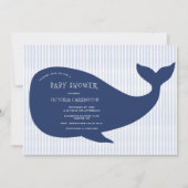 Invitation Baby shower Bleu Baleine (Devant)